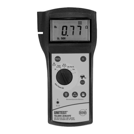 BEHA UNITEST 8978 Instruction Manual