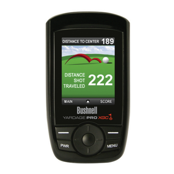 Bushnell Yardage Pro XGC Quick Start Manual