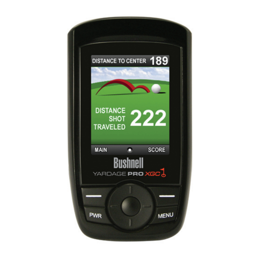 Bushnell Yardage Pro XGC - Golf GPS Device Manual