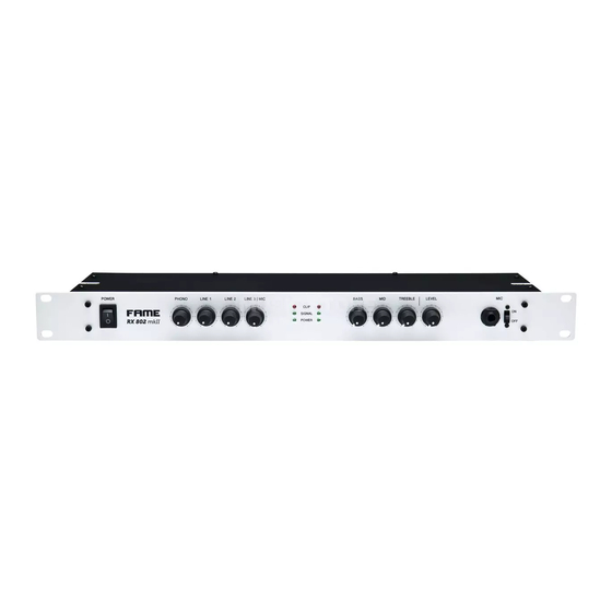 FAME RX 802 mkII User Manual