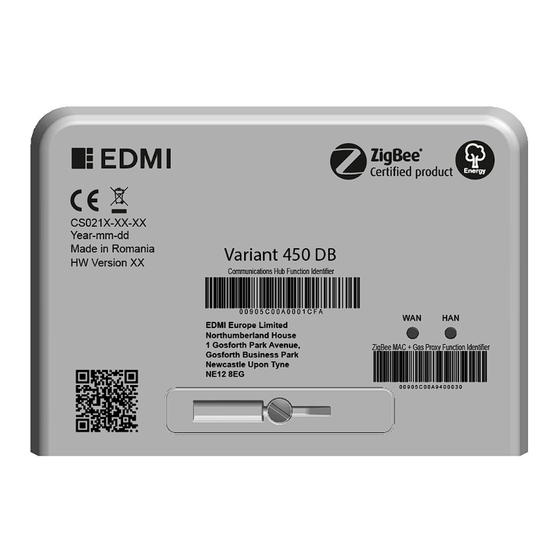 User Manuals: EDMI Variant 450 Communications Hub