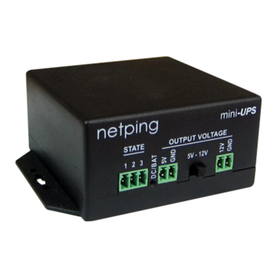 User Manuals: NetPing mini-UPS Power Supply