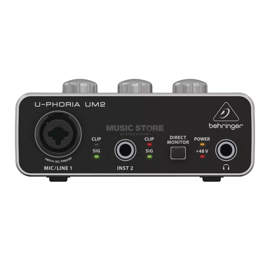 behringer U-PHORIA UMC404HD/UMC204HD/UMC202HD/UMC22/UM2 Quick Start Guide