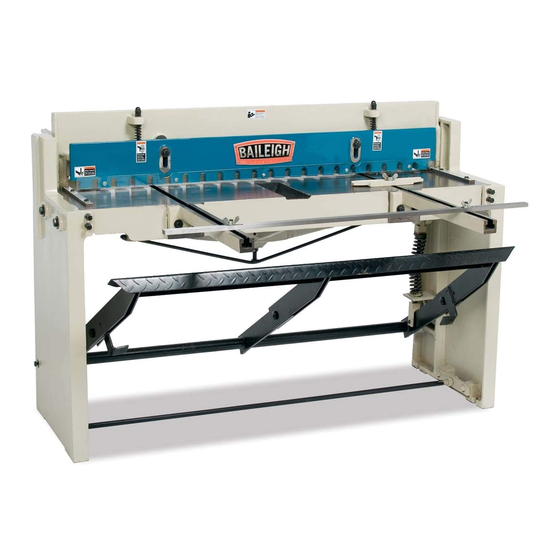 User Manuals: Baileigh SF-5216E Foot Shear
