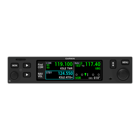 Garmin GTR 205 Pilot's Manual
