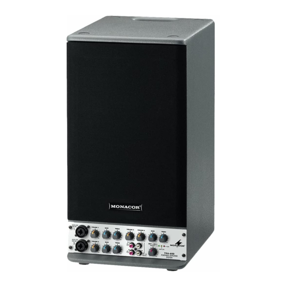 Monacor TXA-600 Portable Amplifier System Manuals