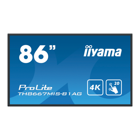Iiyama ProLite TH8667MIS Manuals