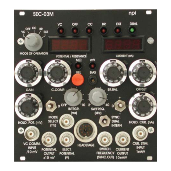 NPI SEC-03M Operating Instructions Manual