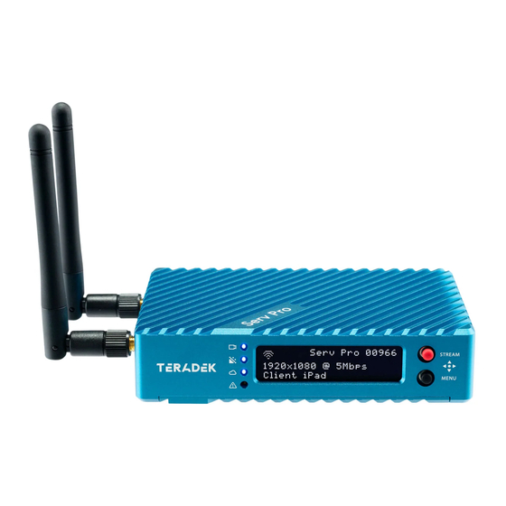Teradek SERVPRO Quick Start Manual