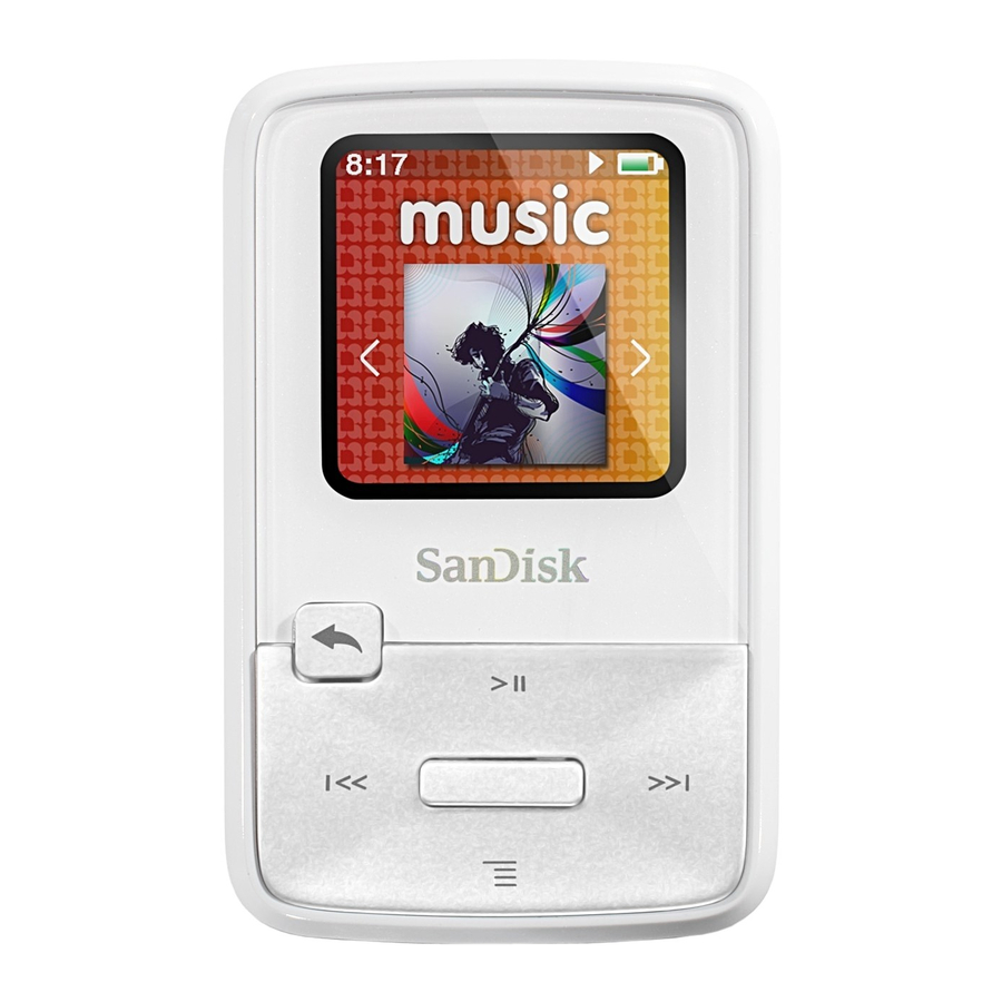 SanDisk sansa clip zip Safety Instructions