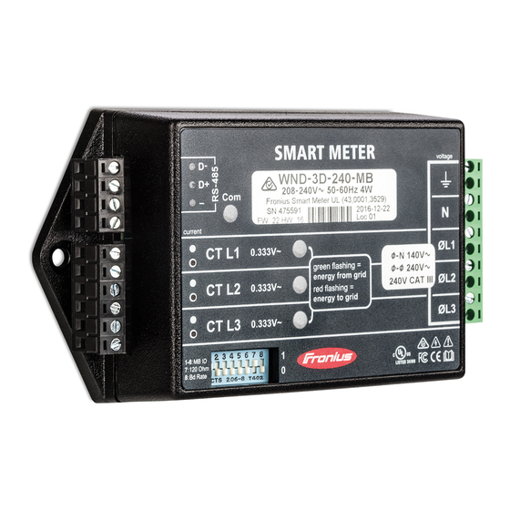 Fronius Smart Meter 240V-3 UL Operating Instructions Manual