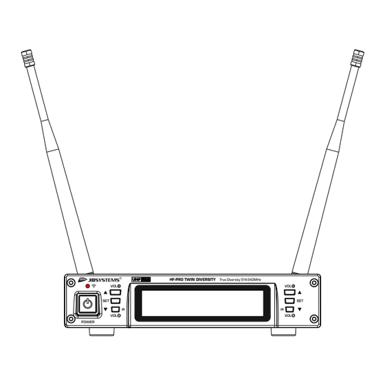 JB Systems HF-PRO TWIN DIVERSITY Manuals