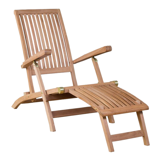 deVRIES Woodie Deckchair 66104 Assembly & Care Instructions