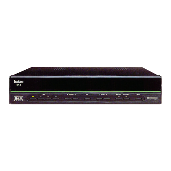 Lexicon CP-3 Quick Reference Manual