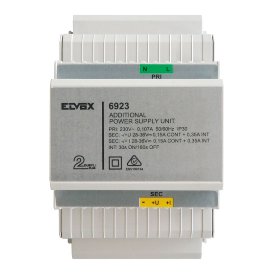 Vimar ELVOX 6923 Quick Start Manual