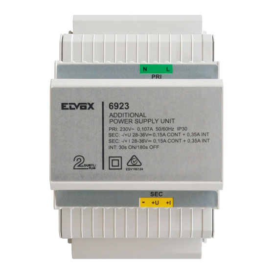 Vimar ELVOX 6923 Installer's Manual