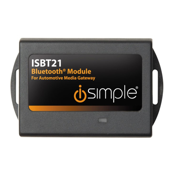 Simple BluStream ISBT21 Installation Manual