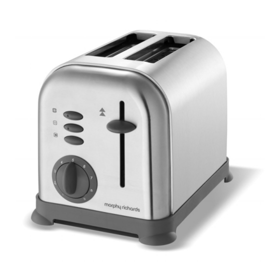 MORPHY RICHARDS 2 SLICE HARDWARE TOASTER INSTRUCTIONS MANUAL Pdf