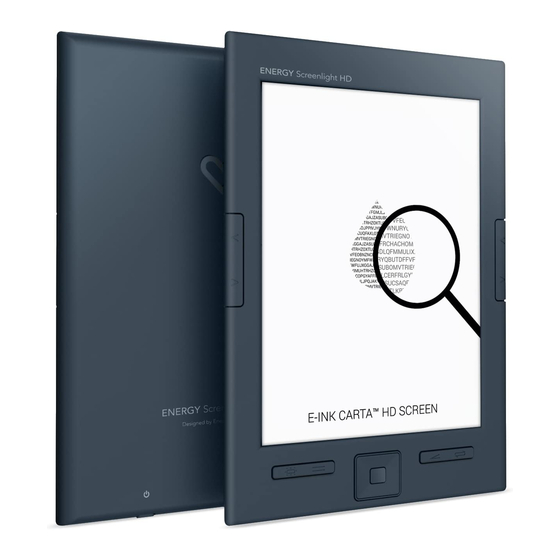 ENERGY SISTEM eReader Screenlight HD User Manual