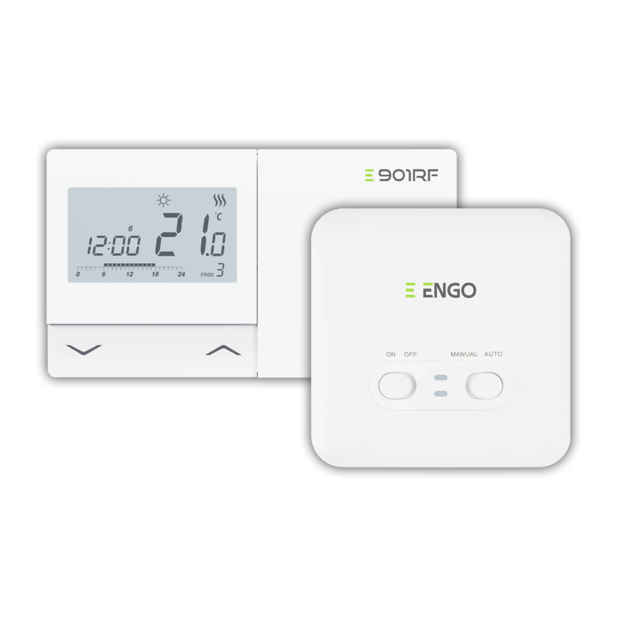ENGO CONTROLS E901RF, E901 - Wireless/Hardwired Programmable Thermostat Quick Guide