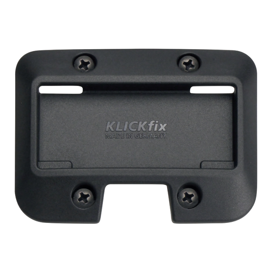 Rixen & Kaul Klickfix Fits Handlebar Adapter System Manual
