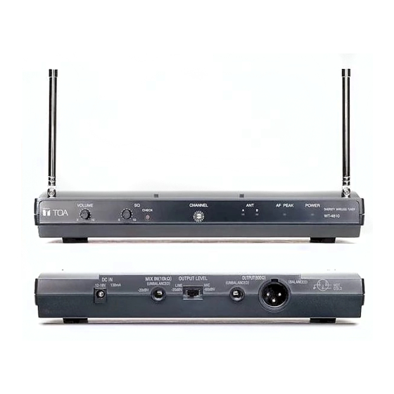 Toa WT-4810 Operating Instructions Manual
