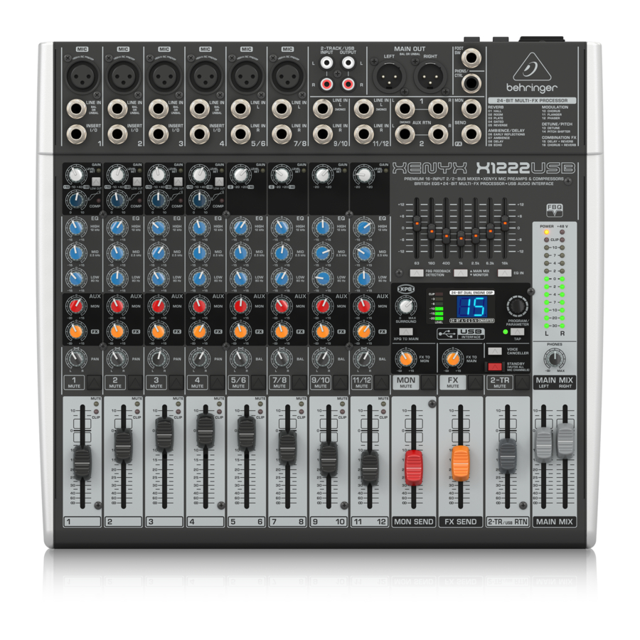 BEHRINGER XENYX X1222USB QUICK START MANUAL Pdf Download ManualsLib