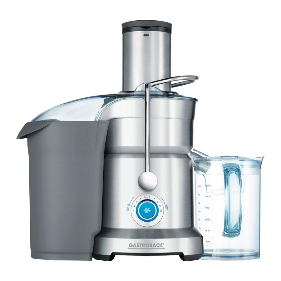 Gastroback Design Juicer Professional Operating Instructions Manual
