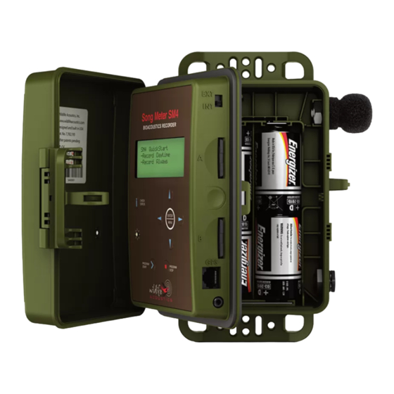 Wildlife Acoustics Song Meter SM4 Quick Start Manual