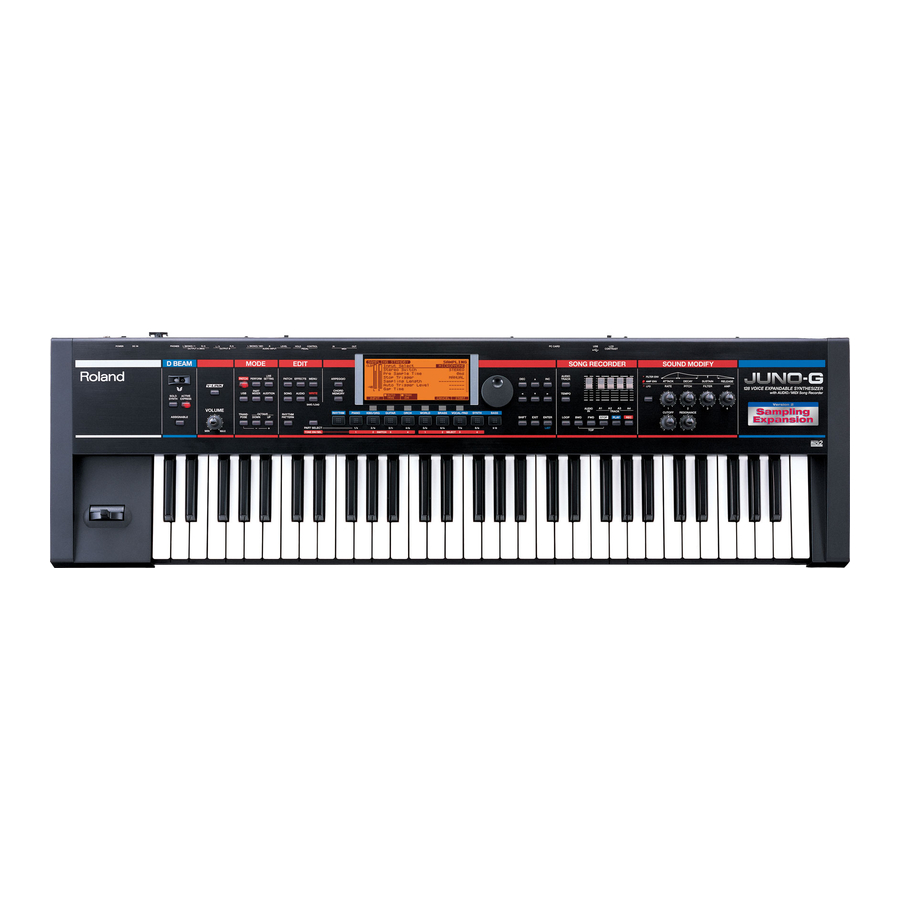 Roland Juno-G Quick Start Manual