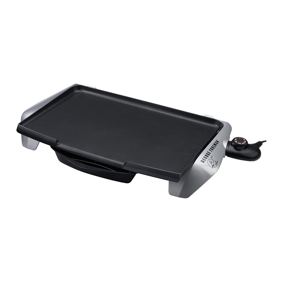 George Foreman GRD10GFBC Electric Griddle Manuals