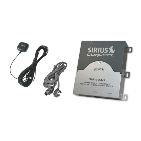 Sirius Satellite Radio SIR-PAN1 Installation Manual
