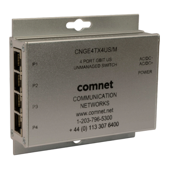 Comnet CNGE4TX4US/M Installation And Operation Manual