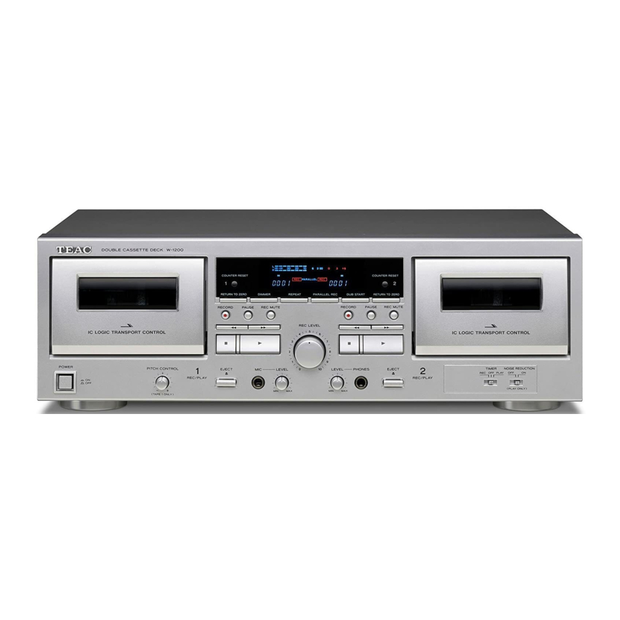 Teac W-1200 - Double Cassette Deck Manual