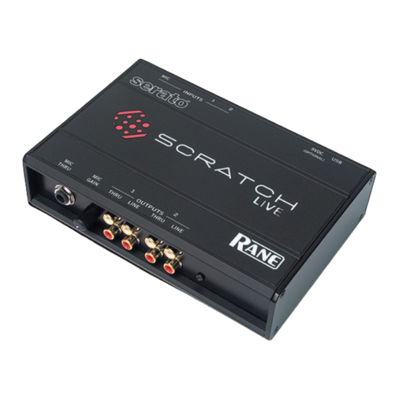 Rane Scratch Live SL 1 Operator's Manual
