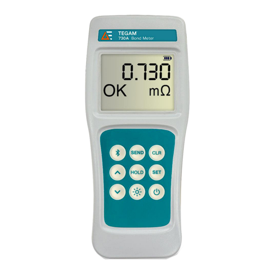 User Manuals: Tegam 730A Bond Meter Milli-Ohmmeter