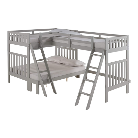 Alaterre Furniture Aurora Tri-Bunk Extension Assembly Instructions Manual