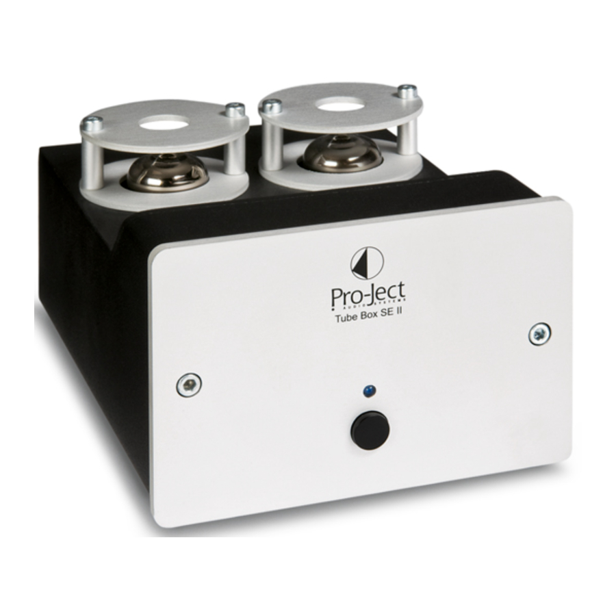 Pro-Ject Audio Systems Tube Box SE II - Amplifier Manual