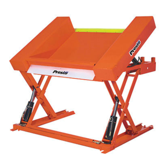 Presto Lifts XZ Series Installation, Operation And Service Manual