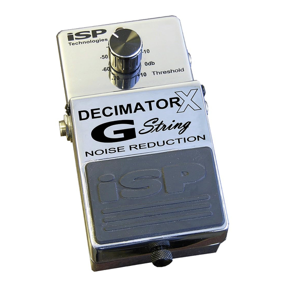 iSP Decimator X G String Noise Reduction Manual