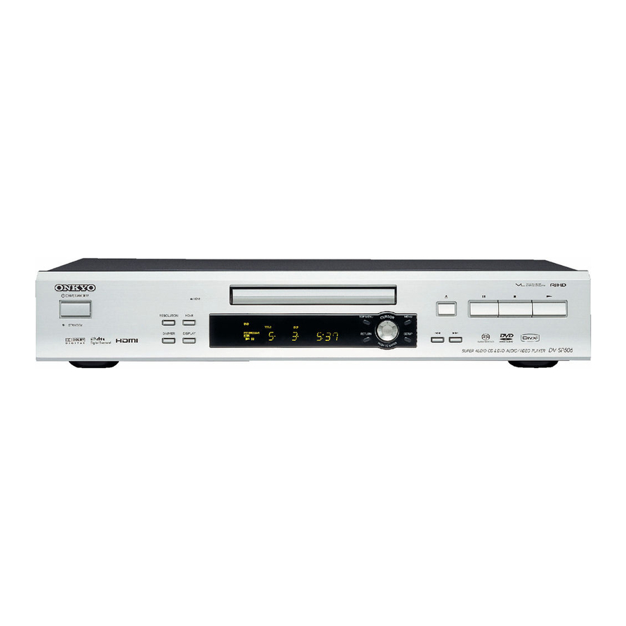Onkyo DV DV-SP506 Instruction Manual