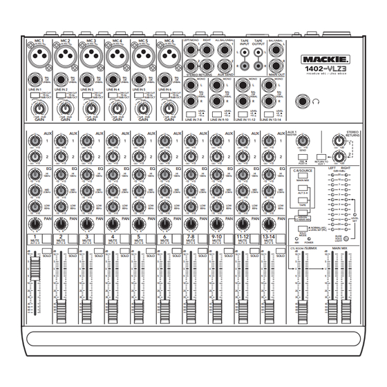 Mackie 1402-VLZ3 Owner's Manual