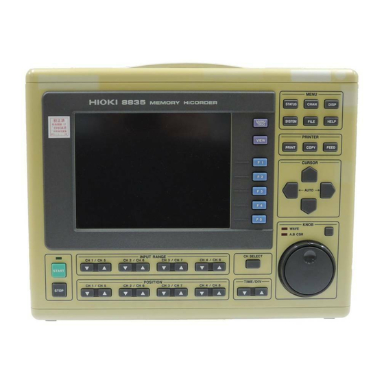 Hioki 8835-01 Instruction Manual
