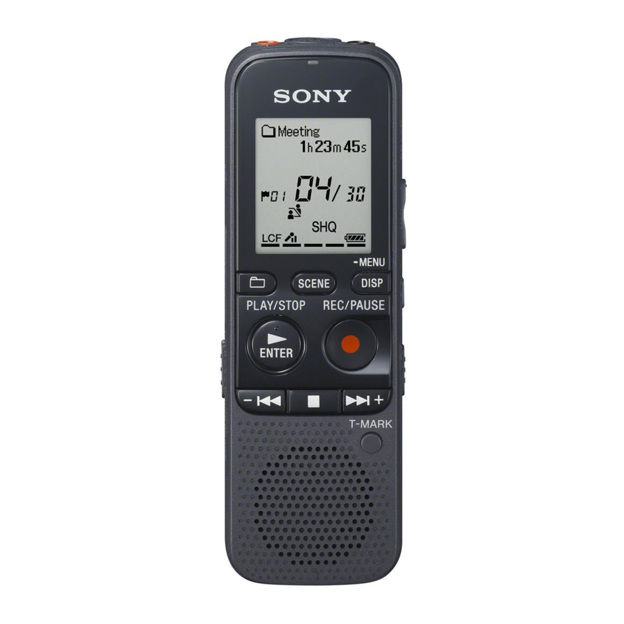 Sony ICD-PX333 Manual
