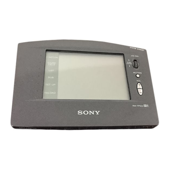 Sony RM-TP503 Operating Instructions Manual