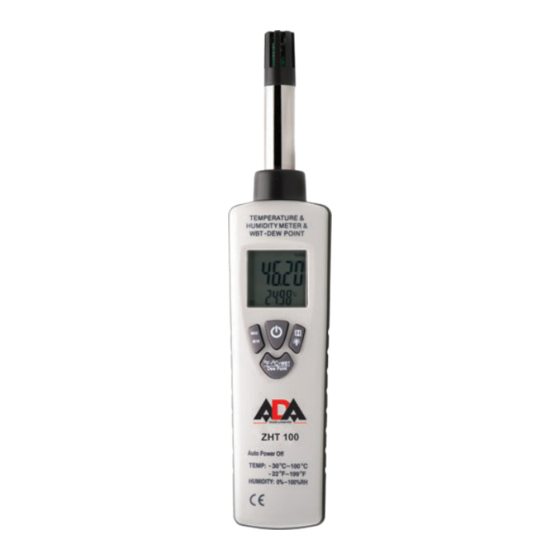 ADA INSTRUMENTS ZHT 100 Operating Manual