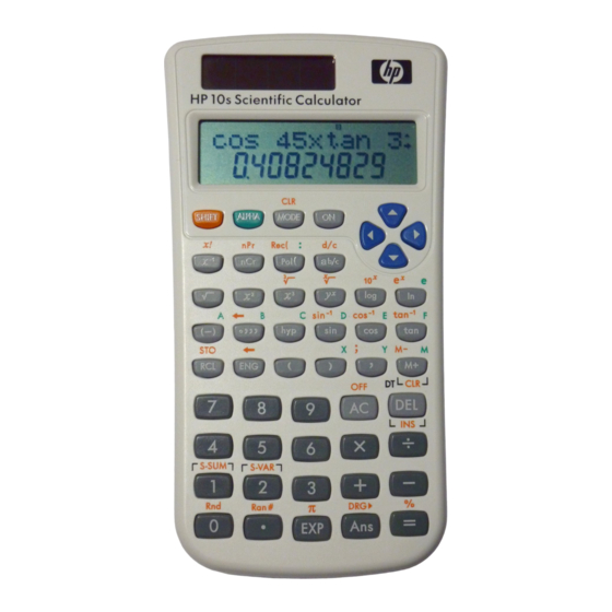 HP 10s - Scientific Calculator User Manual