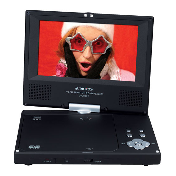 AUDIOVOX D7000XP DVD PLAYER 7 OWNER'S MANUAL Pdf Download ManualsLib