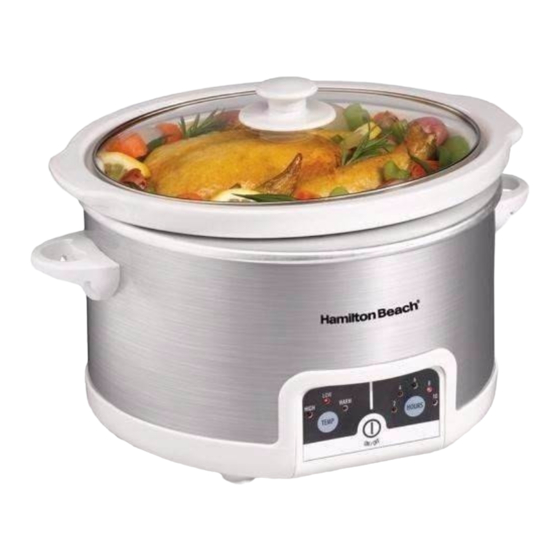 HAMILTON BEACH 33147 PROGRAMMABLE 4.5 QT. SLOW COOKER USE & CARE