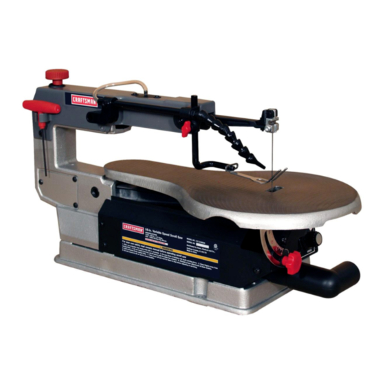 CRAFTSMAN 21602 16 IN. VARIABLE SPEED SCROLL SAW OPERATOR'S MANUAL Pdf Download ManualsLib
